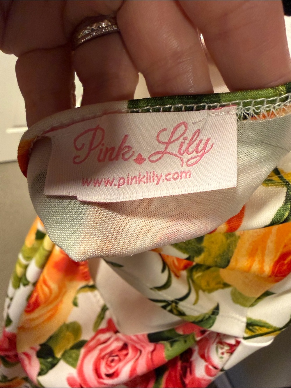 Pink Lily Floral Rose Midi Dress Small Open Back Cutout Bodycon - Picture 3 of 3
